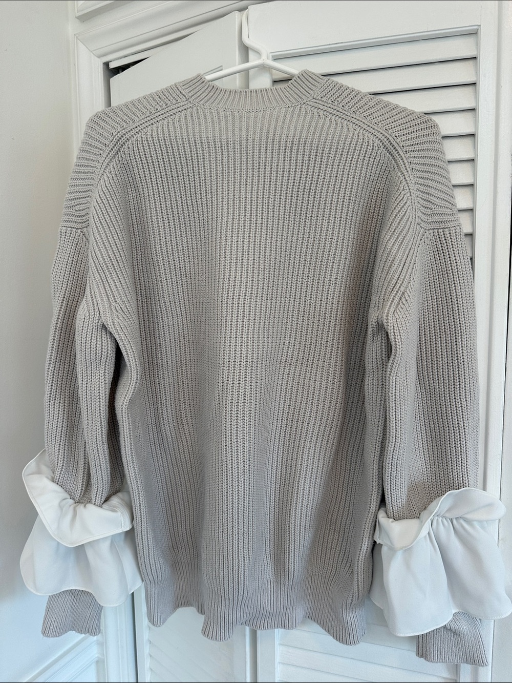 ADEAM Cream Ribbed Knit Sweater with Label Detail - Picture 3 of 4